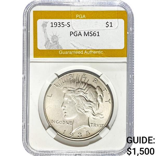 1935-S Peace Dollar PGA MS61
