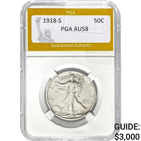1918-S Walking Liberty Half Dollar PGA A