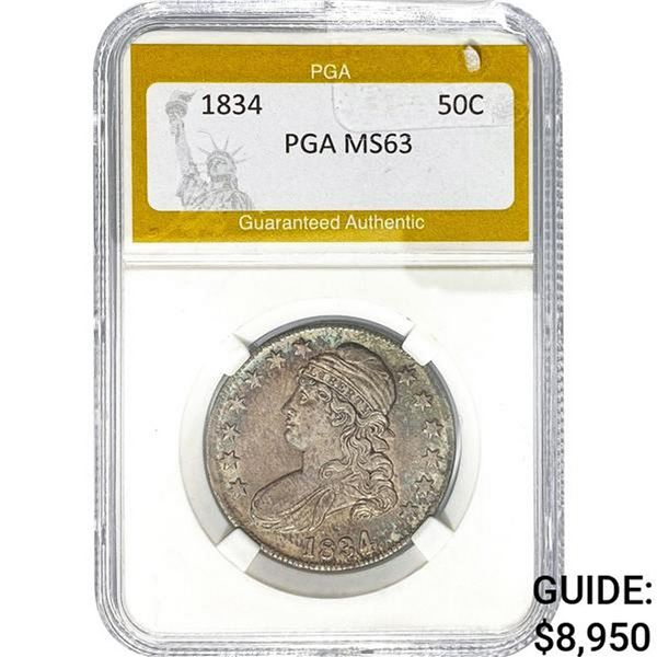 1834 Capped Bust Half Dollar PGA MS63