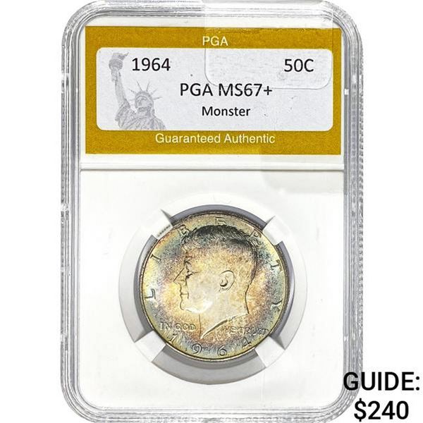 1964 Kennedy Half Dollar PGA MS67+