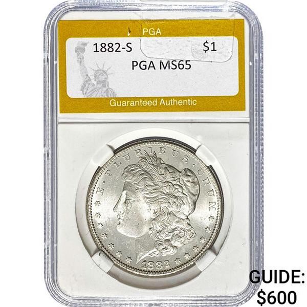 1882-S Morgan Silver Dollar PGA MS65