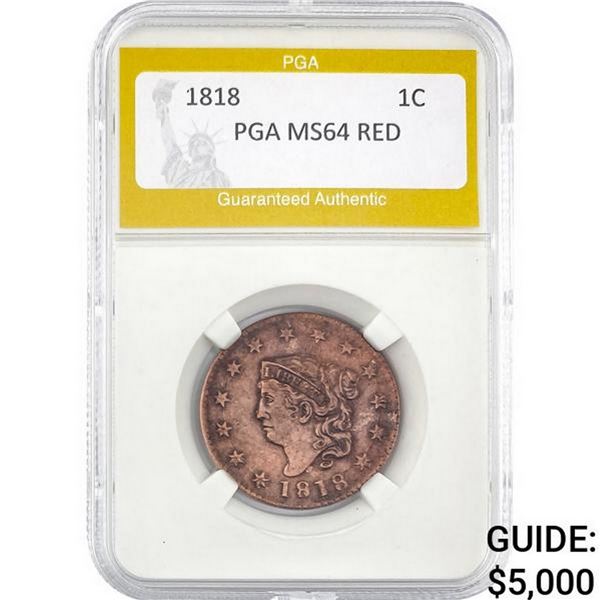 1818 1C PGA RED MS64