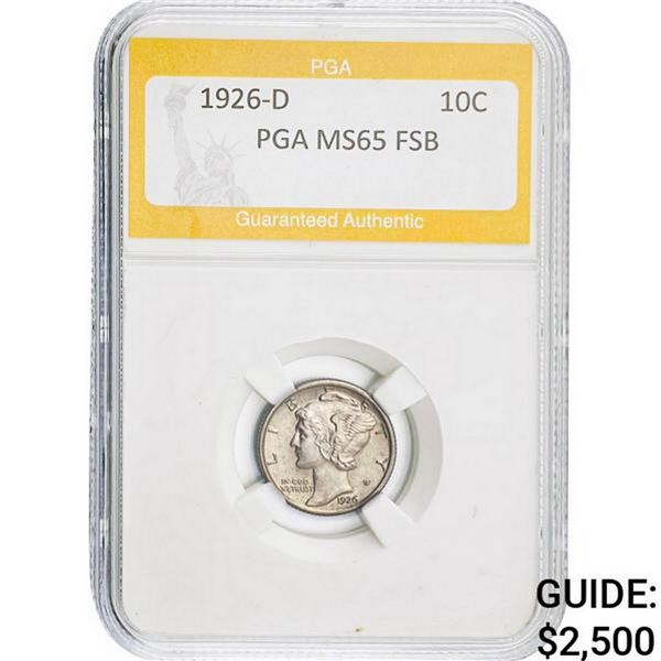 1926-D Mercury Dime PGA FSB MS65