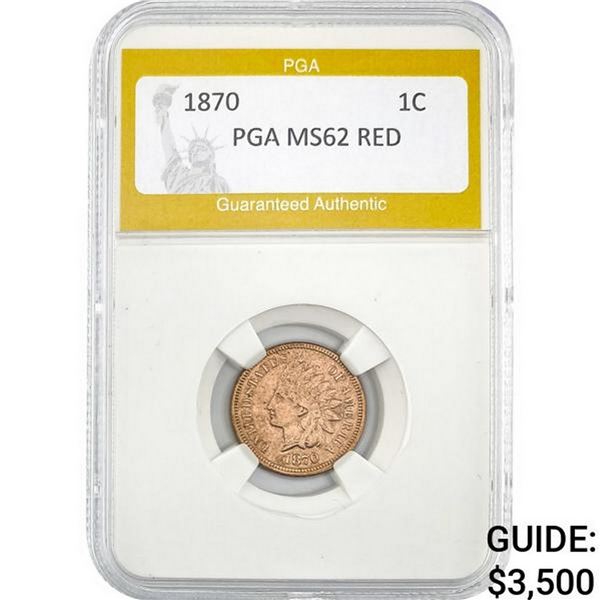 1870 1C Indian Head Cent PGA RED MS62