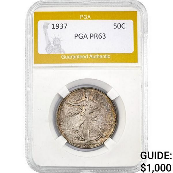 1937 Walking Liberty Half Dollar PGA PR63