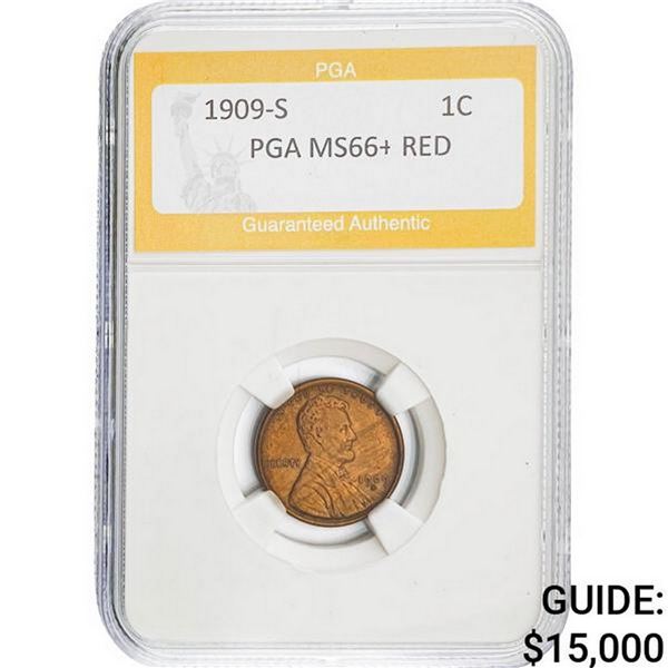 1909-S Lincoln Cent PGA RED MS66+