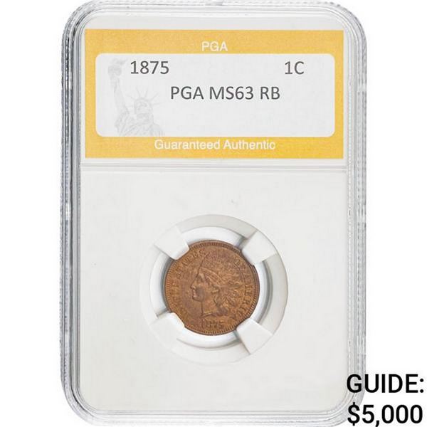 1875 Indian Head Cent PGA RB MS63