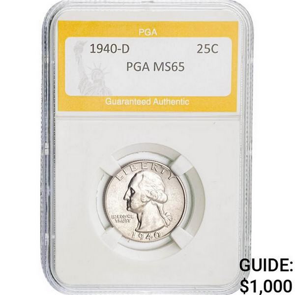1940-D Washington Quarter PGA MS65