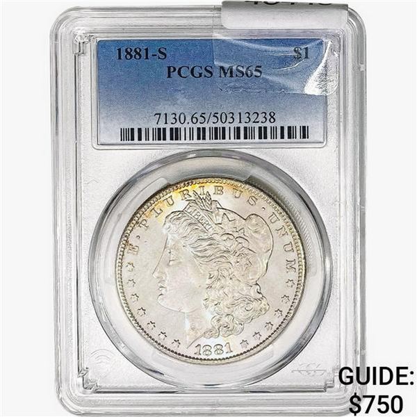 1881-S Morgan Silver Dollar PCGS MS65