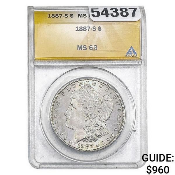 1887-S Morgan Silver Dollar ANACS MS63