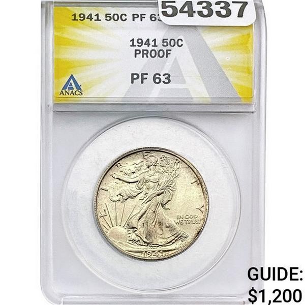 1941 Walking Liberty Half Dollar ANACS PF63