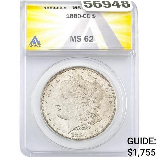 1880-CC Morgan Silver Dollar ANACS MS62