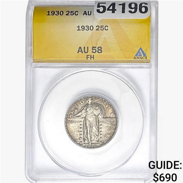 1930 Standing Liberty Quarter ANACS AU58 FH