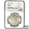 Image 1 : 1881-S Morgan Silver Dollar NGC MS64