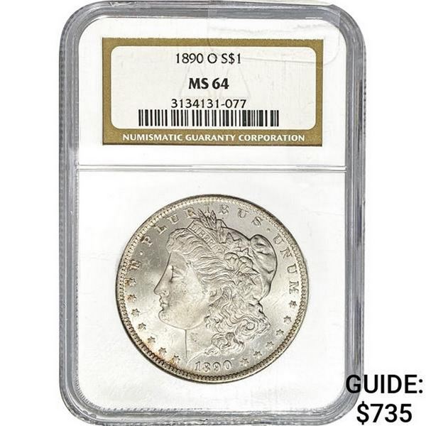 1890-O Morgan Silver Dollar NGC MS64