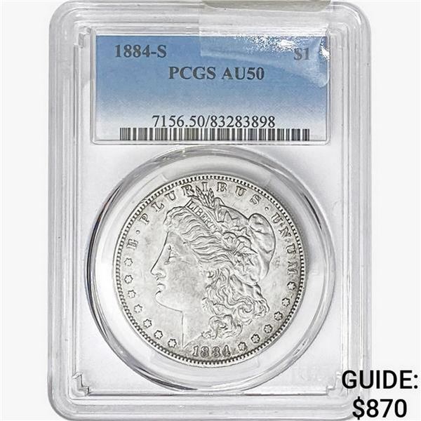 1884-S Morgan Silver Dollar PCGS AU50