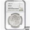 Image 1 : 1902 Morgan Silver Dollar NGC MS63