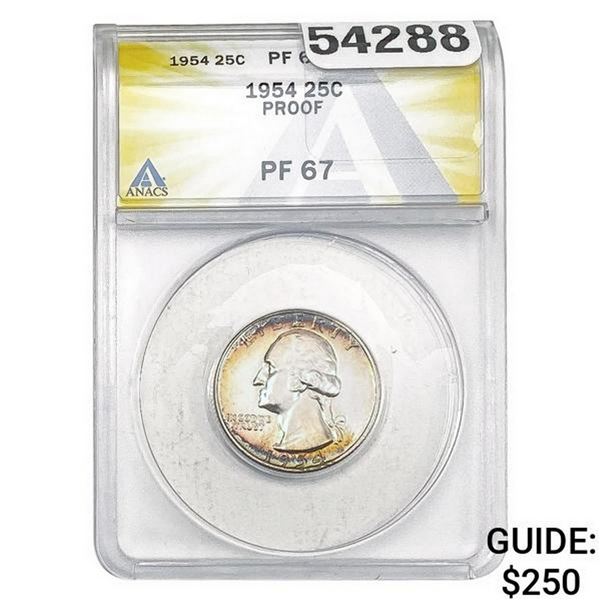 1954 Washington Silver Quarter ANACS PF67