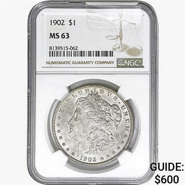 1902 Morgan Silver Dollar NGC MS63