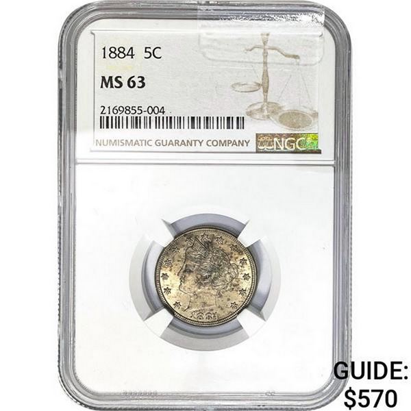 1884 Liberty Head Nickel NGC MS63