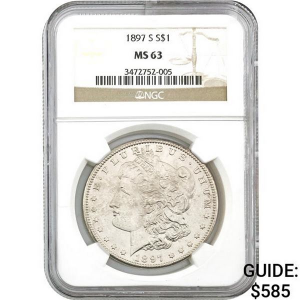 1897-S Morgan Silver Dollar NGC MS63