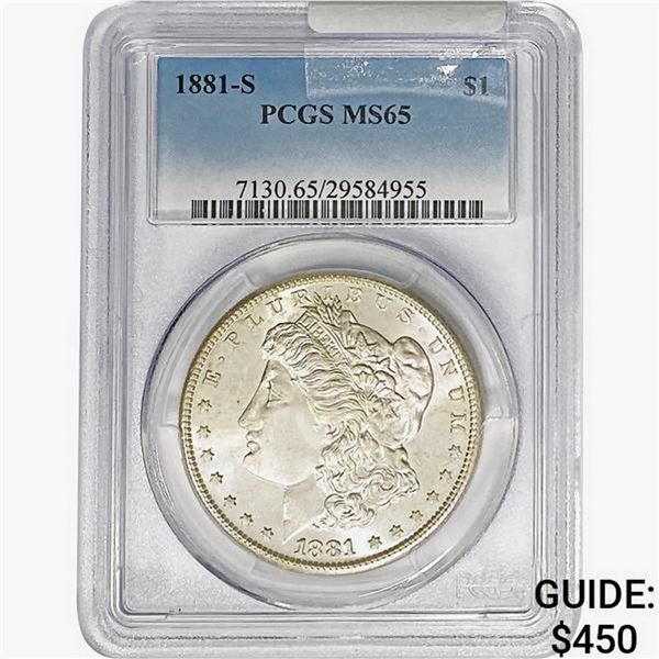 1881-S Morgan Silver Dollar PCGS MS65