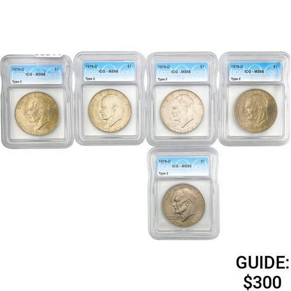 [5] 1976-D Eisenhower Dollar ICG MS66 Type 2