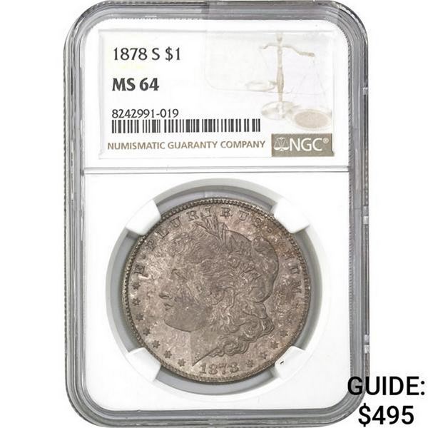 1878-S Morgan Silver Dollar NGC MS64
