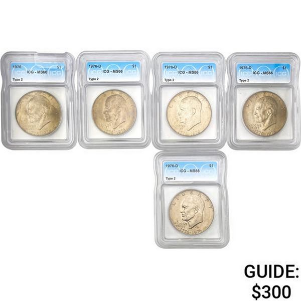 [5] 1976/76-D Eisenhower Dollar ICG MS66 Type 2