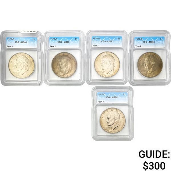 [5] 1976-D Eisenhower Dollar ICG MS66 T2