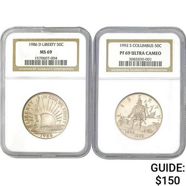 [2]1986-1992 Liberty/Columbus 50C NGC PF/MS69 UC