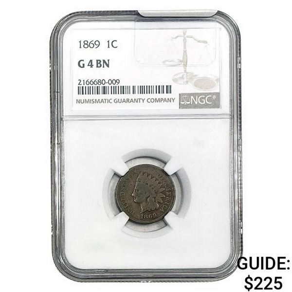 1869 Indian Head Cent NGC G4 BN