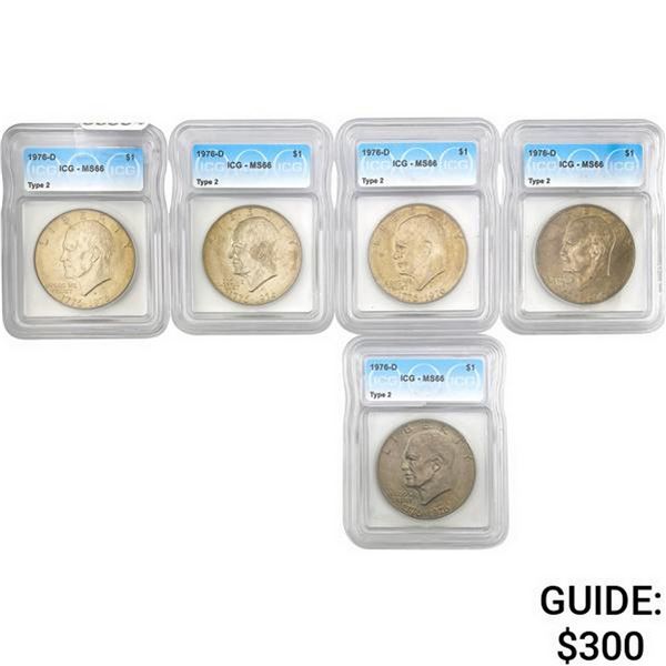 [5] 1976-D Eisenhower Dollar ICG MS66 T2