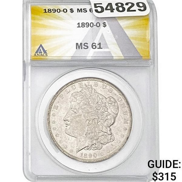 1890-O Morgan Silver Dollar ANACS MS61