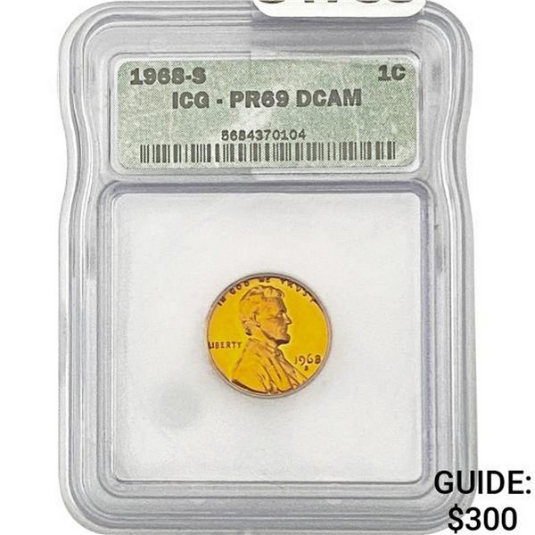 1968-S Lincoln Memorial Cent ICG PR69 DCAM