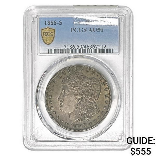 1888-S Morgan Silver Dollar PCGS AU50