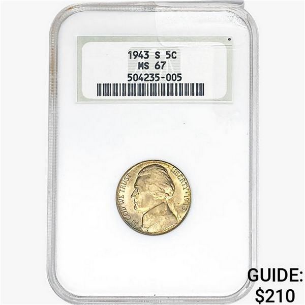 1943-S Jefferson Nickel PCGS MS67