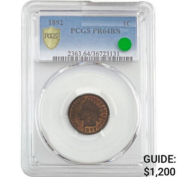 1892 Indian Head Cent PCGS PR64BN