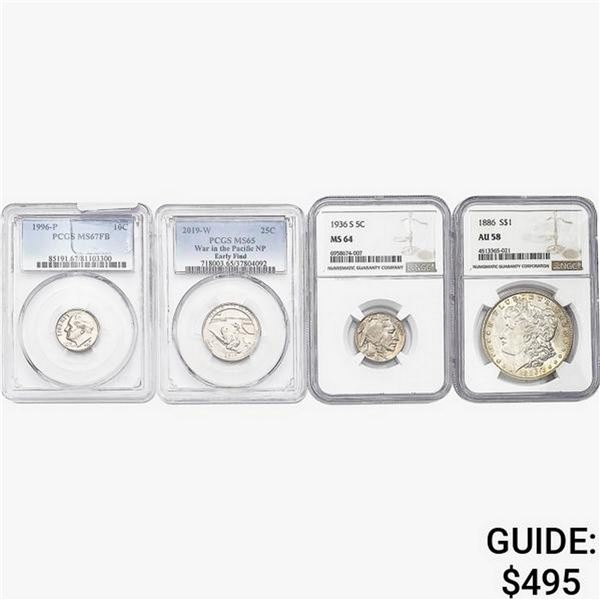 [4] 1886&2019-W 5C-$1 NGC/PCGS AU/MS58-67 FB