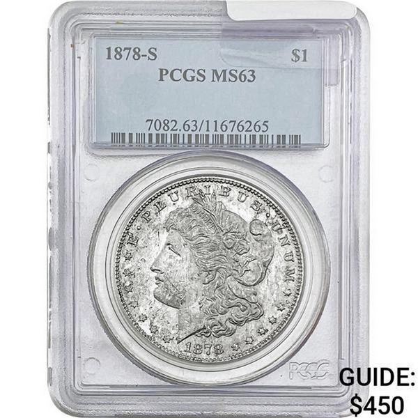 1878-S Morgan Silver Dollar PCGS MS63