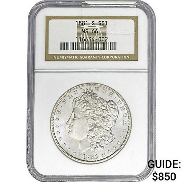 1881-S Morgan Silver Dollar NGC MS66