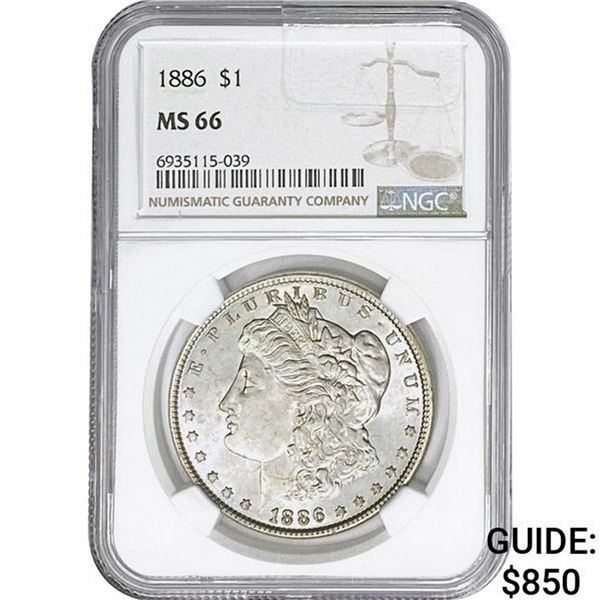 1886 Morgan Silver Dollar NGC MS66