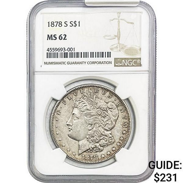 1878-S Morgan Silver Dollar NGC MS62