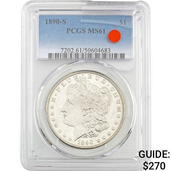 1890-S Morgan Silver Dollar PCGS MS61