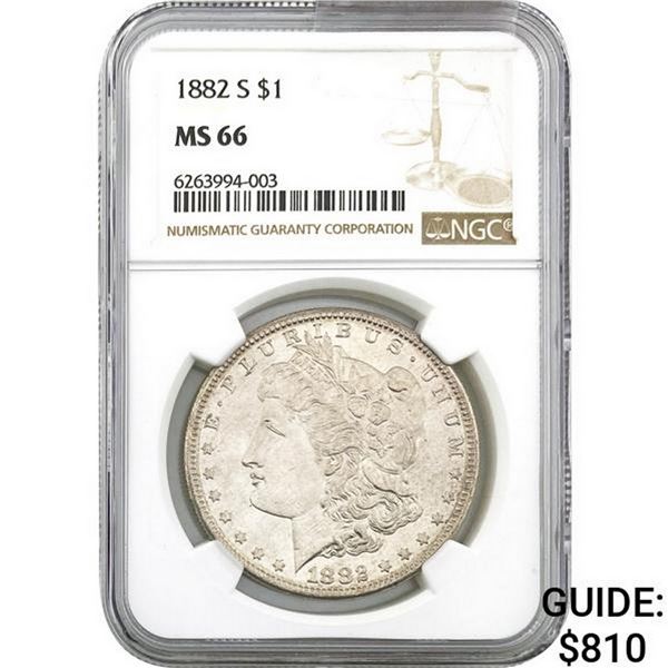 1882-S Morgan Silver Dollar NGC MS66