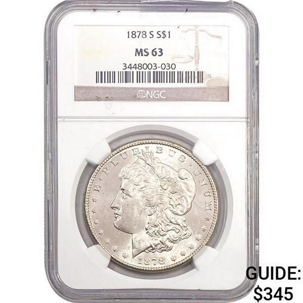 1878-S Morgan Silver Dollar NGC MS63