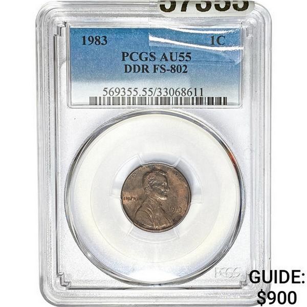 1983 1C Lincoln Memorial DDR FS-802 PCGS AU55