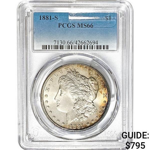 1881-S Morgan Silver Dollar PCGS MS66