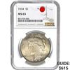 Image 1 : 1934 $1 Peace Dollar NGC MS63