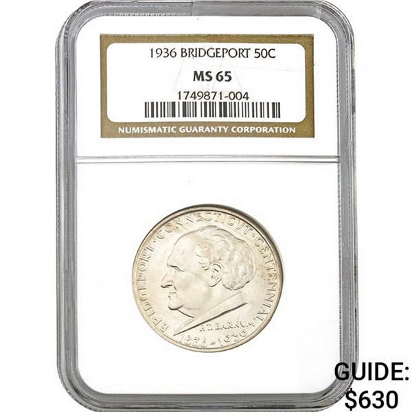 1936 Bridgeport 50C NGC MS65